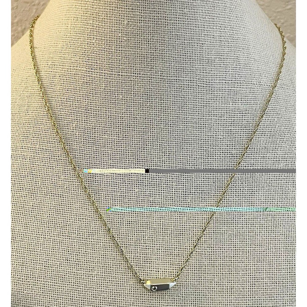 Kendra Scott Charley CZ Gold Tone Pendant Cable Chain Necklace